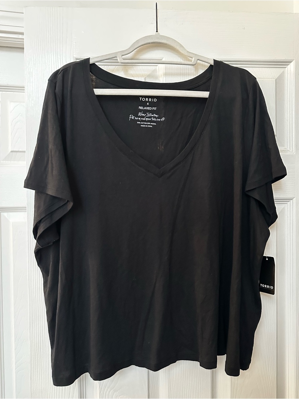 torrid Black V-Neck Relaxed Tee